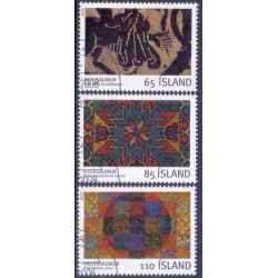 Island. 2008. Islandsk broderi. AFA nr. 1172-74 **     stemplet FDC