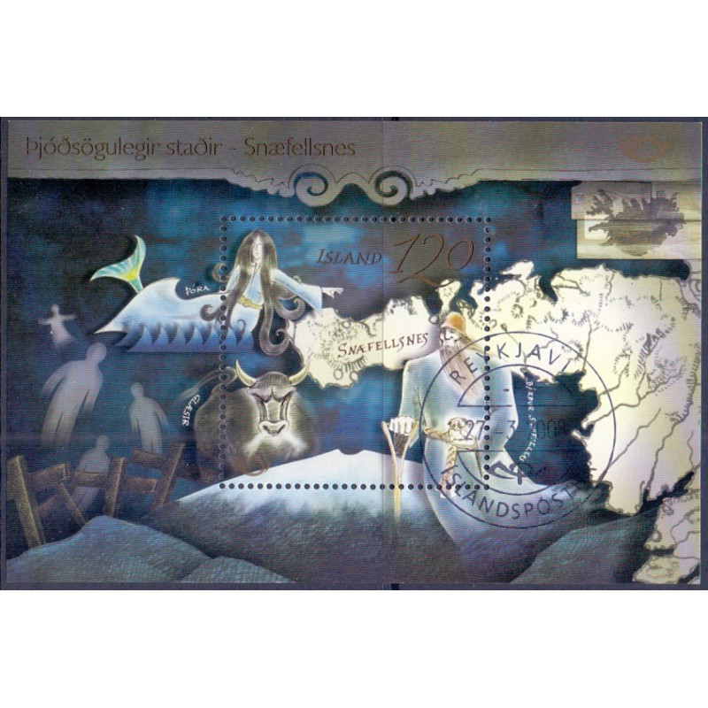 Island. 2008. Nordisk mytologi III, Miniark. AFA nr. 1175 **     stemplet FDC