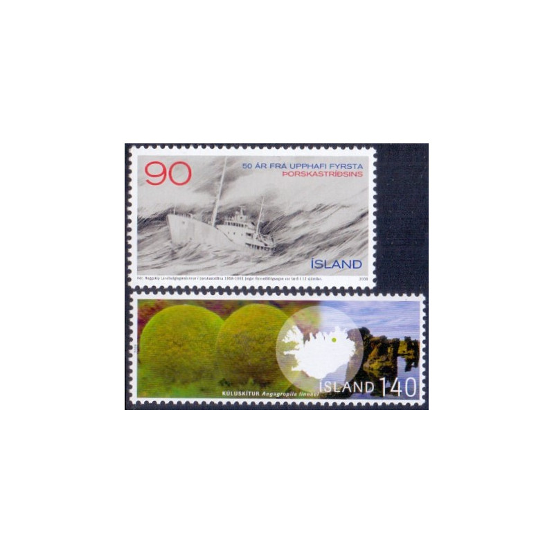Island. 2008. Torskekrig og Gedebollen. AFA nr. 1190-91 **     stemplet FDC