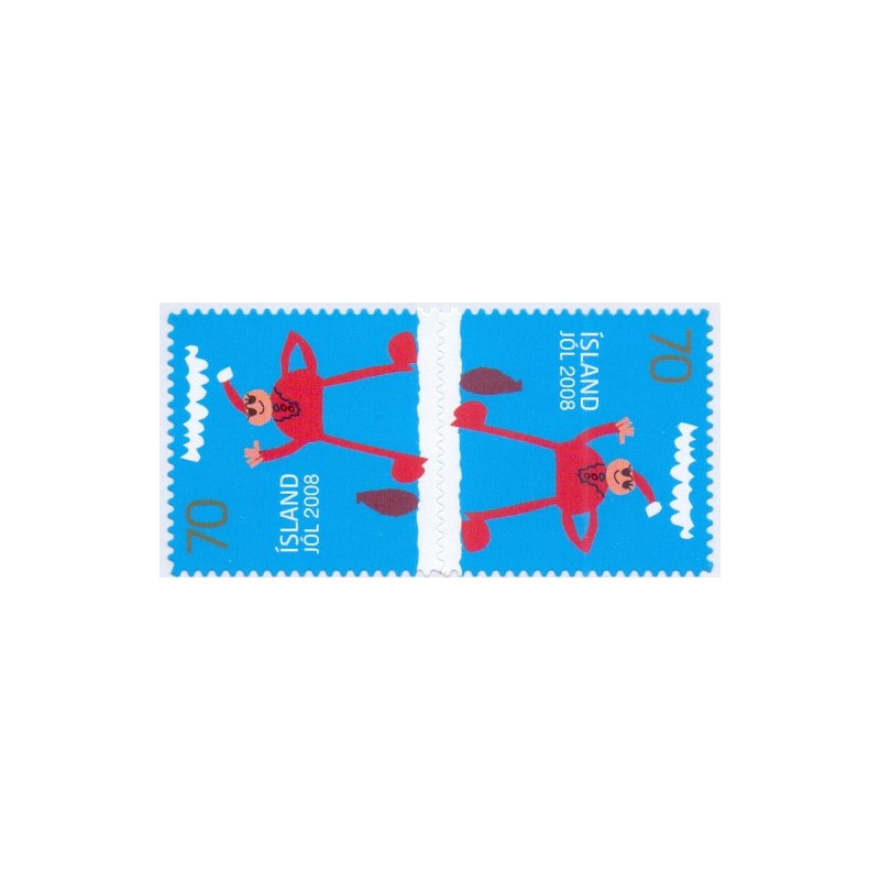 Island. 2008. Julefrimærke, i tête-bêche parstykke. AFA nr. 1196E **    stemplet FDC