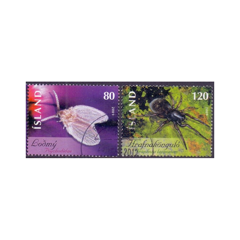 Island. 2009. Insekter og edderkopper V AFA nr. 1200-01 **    stemplet FDC