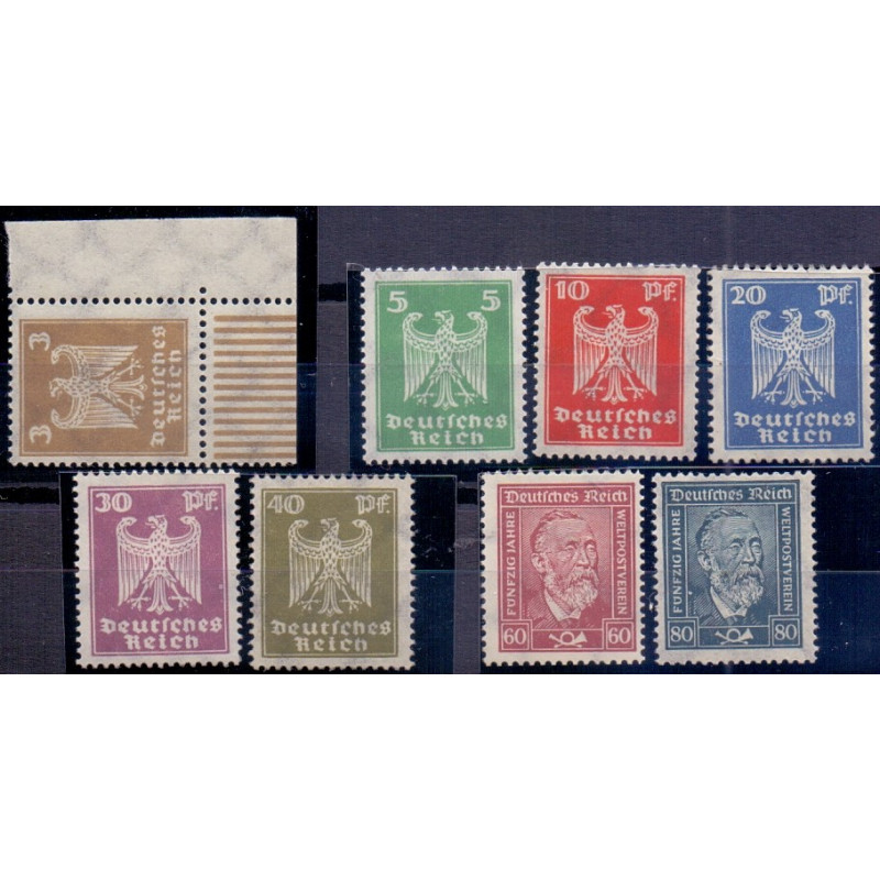 Rige. 1924. Brugsudgave, (uden a'er). AFA nr. 355-63 **   st. used reich