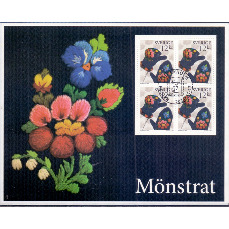 Sverige 2011. Textilhåndværk. AFA nr. 2803 postfrisk miniark stemplet  hæfte FDC parstykkke