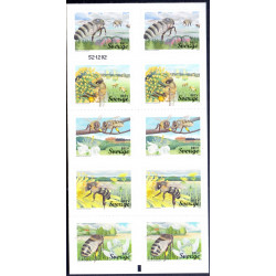 Sverige 2015. Bier. AFA nr. 3013-17 i postfrisk hæfte stemplet  hæfte FDC parstykkke