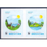 Sverige 2015. Verdensnaturfonden WWF. AFA nr. 3018-19 postfrisk  stemplet  hæfte FDC parstykkke