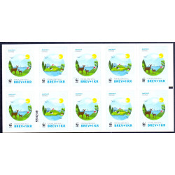 Sverige 2015. Verdensnaturfonden WWF. AFA nr. 3018-19 postfrisk 10 stribe  stemplet  hæfte FDC parstykkke