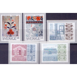 Sverige 2015. Gårde i Hälsingland. AFA nr. 3026-30 postfrisk   stemplet  hæfte FDC parstykkke