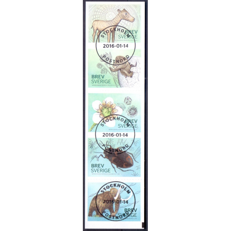 Sverige 2016. Naturhistorisk museum, AFA nr. 3057-61 ** st FDC