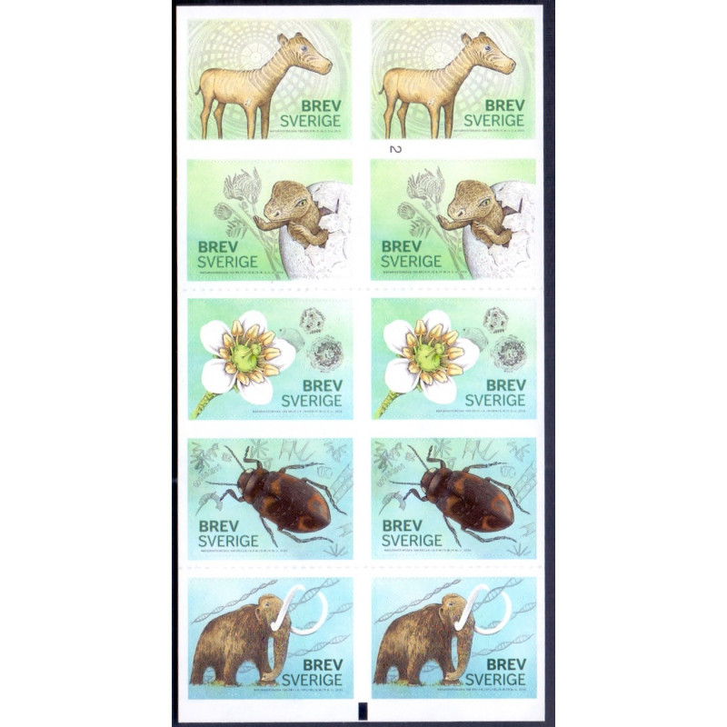Sverige 2016. Naturhistorisk museum AFA nr. 3057-61 postfrisk   stemplet  hæfte FDC parstykkke