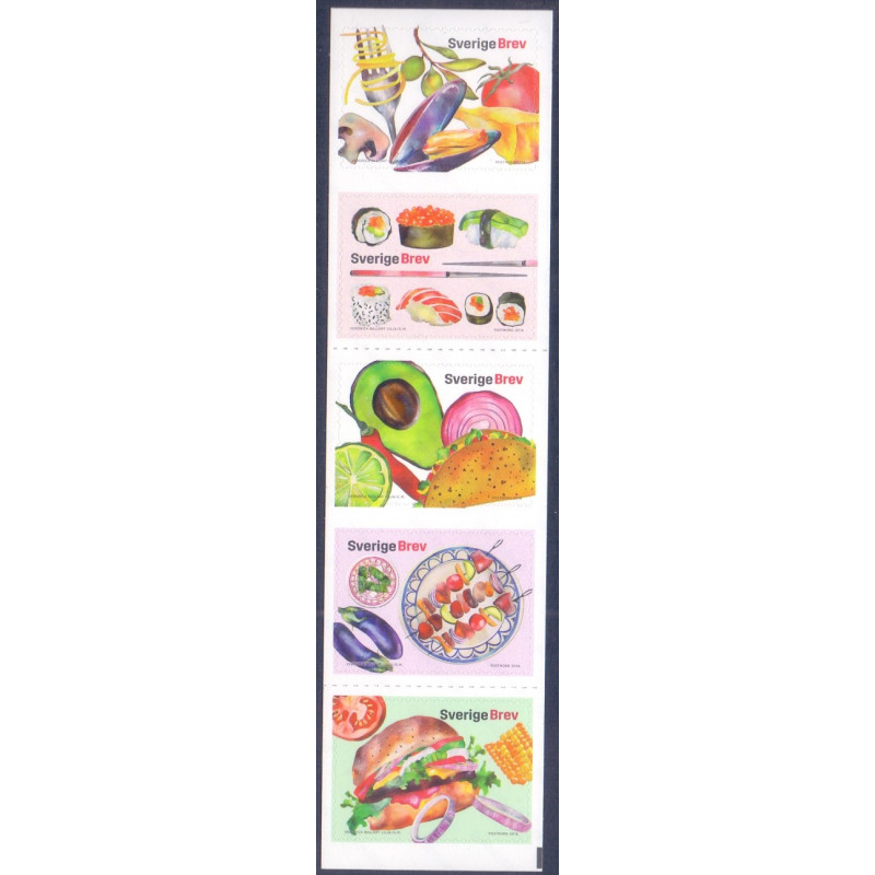 Sverige 2016. Mad i Sverige. AFA nr. 3074-78 **              , stemplet FDC
