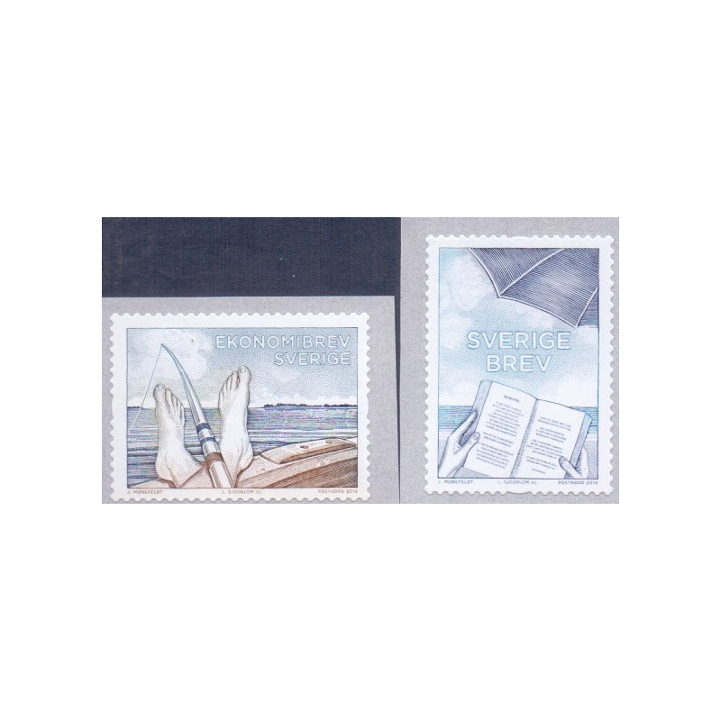 Sverige 2016. Sommerferie og Ude og fiske. AFA nr. 3092-93 **          , stemplet FDC