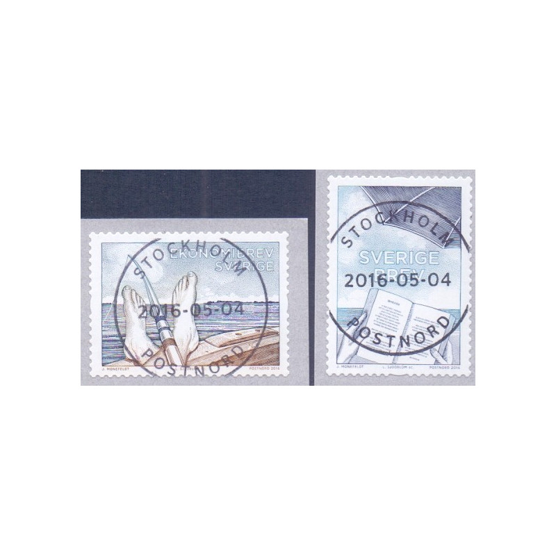 Sverige 2016. Sommerferie og Ude og fiske. AFA nr. 3092-93 **          , stemplet FDC