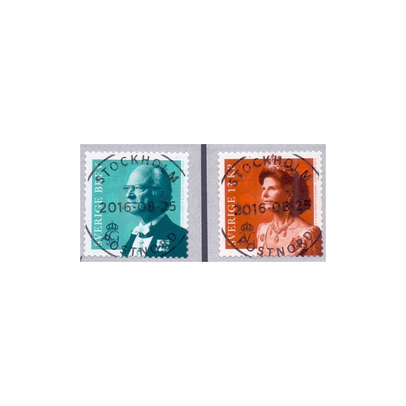 Sverige 2016. Kong Gustav og Dr. Silvia. AFA nr. 3094-95 **        , stemplet FDC