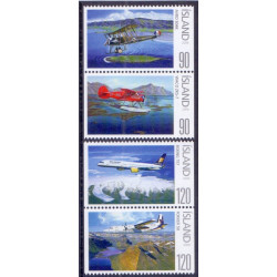 Island. 2009. Luftfart på Island. Parstykker fra hæfter. AFA nr. 1216-19 **    stemplet FDC