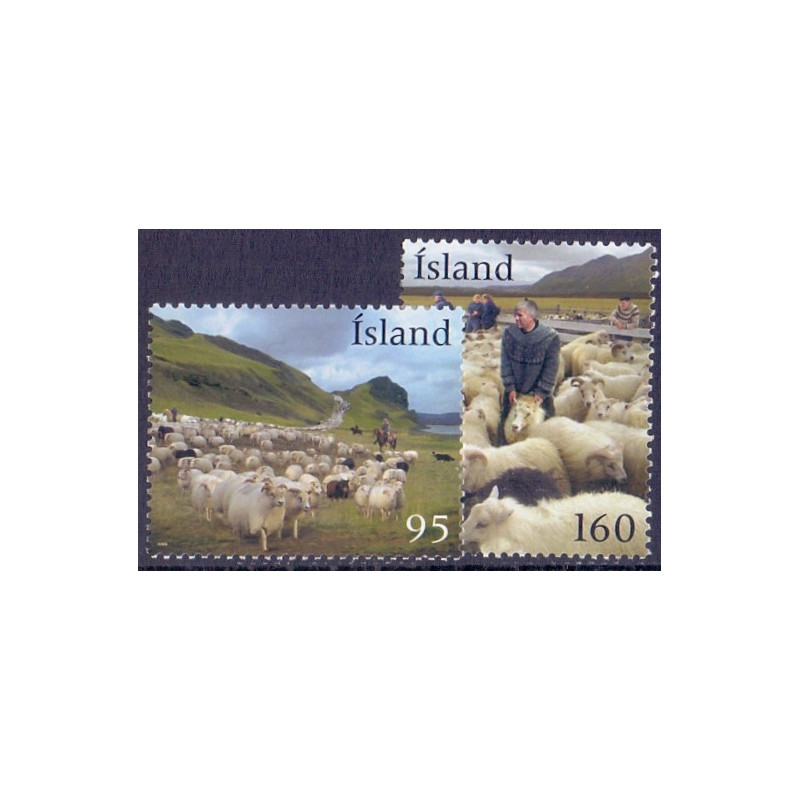 Island. 2009. Indsamling af får. AFA nr. 1226-27 **    stemplet FDC