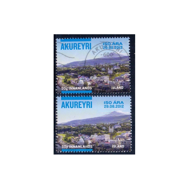 Island. 2012. Byen Akureyri. AFA nr 1335, 1335a **     stemplet FDC