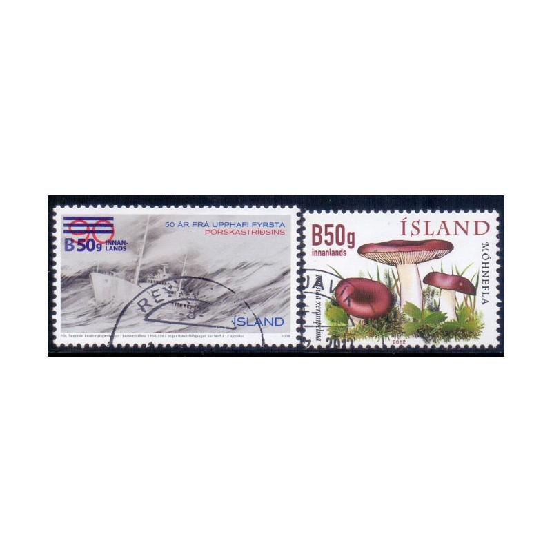 Island. 2012. Provisorier, og Svampe. AFA nr 1342-43 **     stemplet FDC