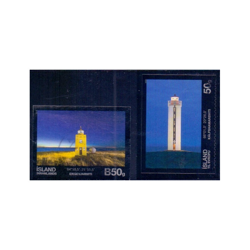 Island. 2012. Fyrtårne II. AFA nr 1344-45 **     stemplet FDC