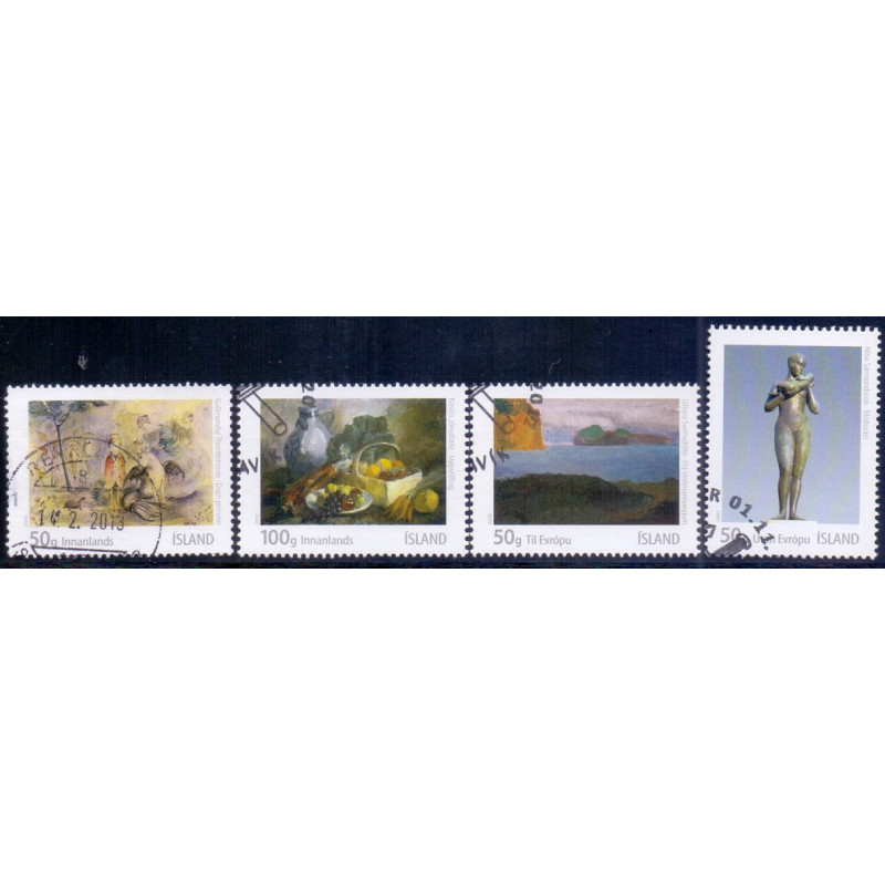 Island. 2012. Indenlandsk billedkunst III. AFA nr. 1349-52 **     stemplet FDC