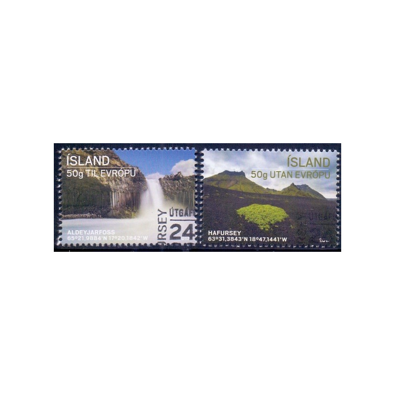 Island. 2013. Aldeyjarfoss og Hafursey. AFA nr. 1357-58 **     stemplet FDC