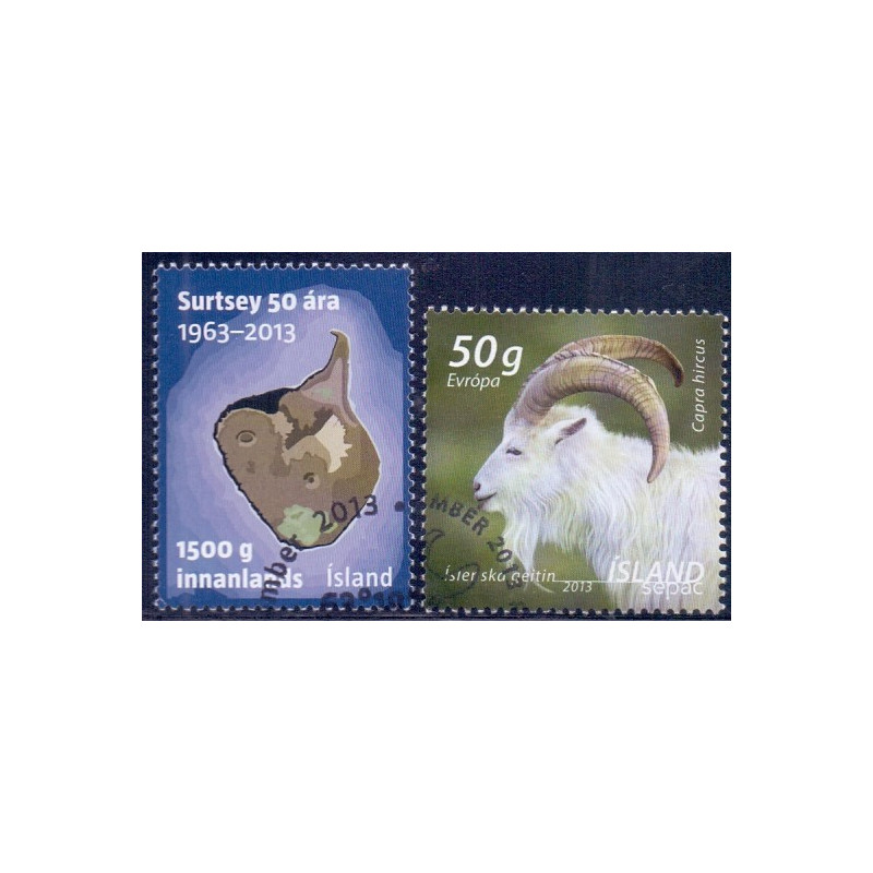 Island. 2013. Surtsey, og landnamsged. AFA nr. 1382-83 *     stemplet FDC