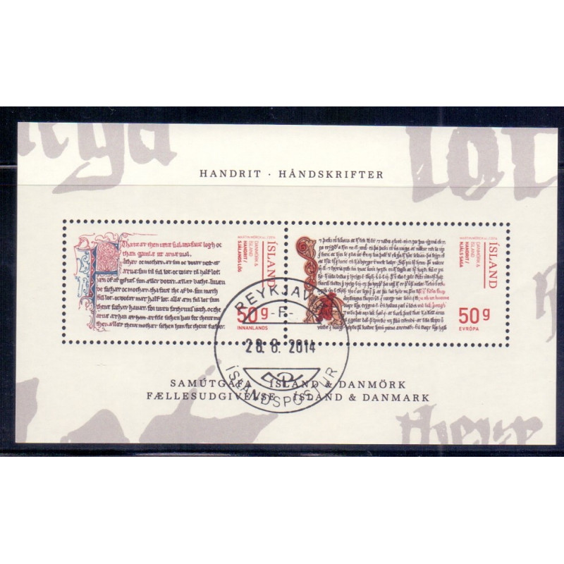 Island. 2014. Håndskrifter,miniark. AFA nr. 1420 **    stemplet FDC