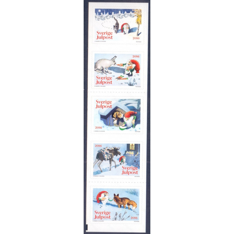 Sverige 2016. Nisser og dyr. AFA nr. 3104-08 **      , stemplet FDC (o)