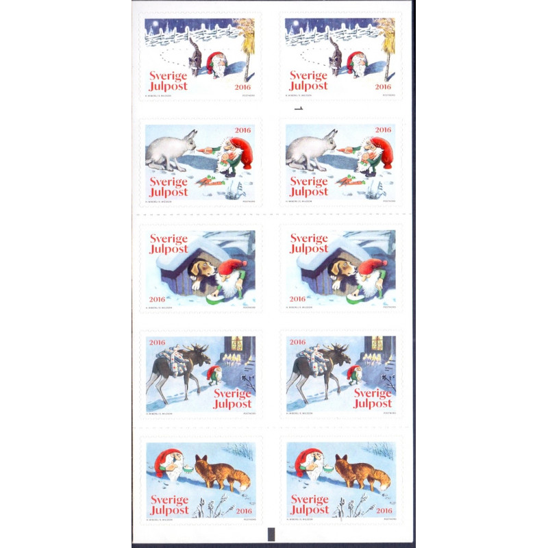 Sverige 2016. Nisser og dyr. AFA nr. 3104-08 **      , stemplet FDC (o)