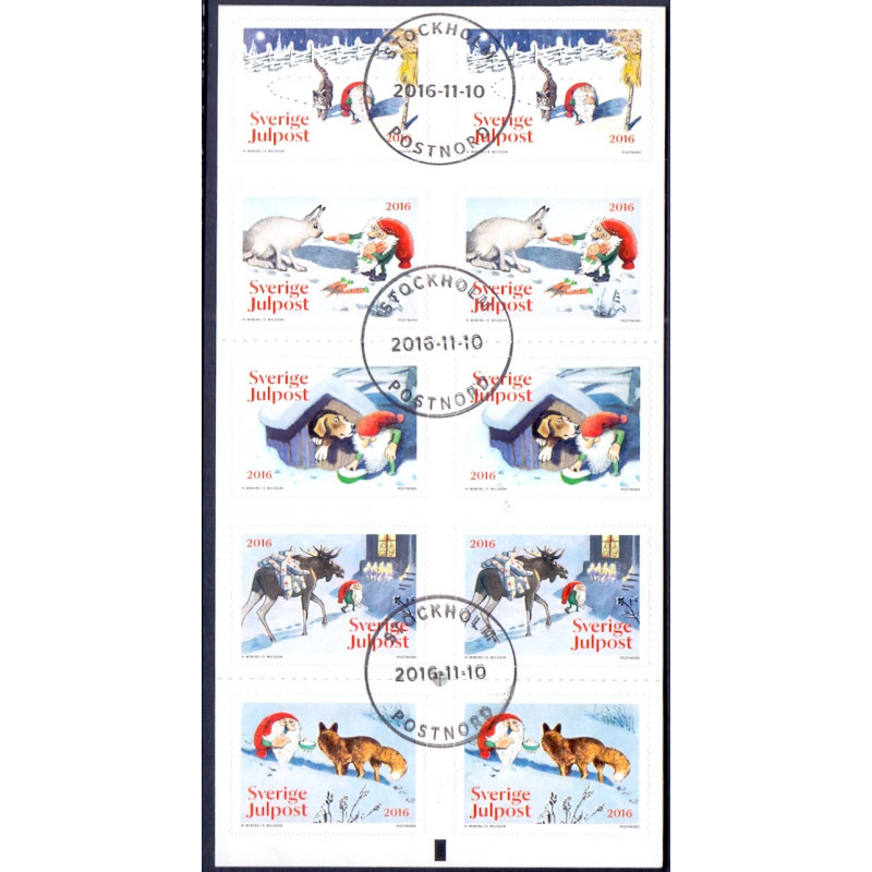 Sverige 2016. Nisser og dyr. AFA nr. 3104-08 **      , stemplet FDC (o)