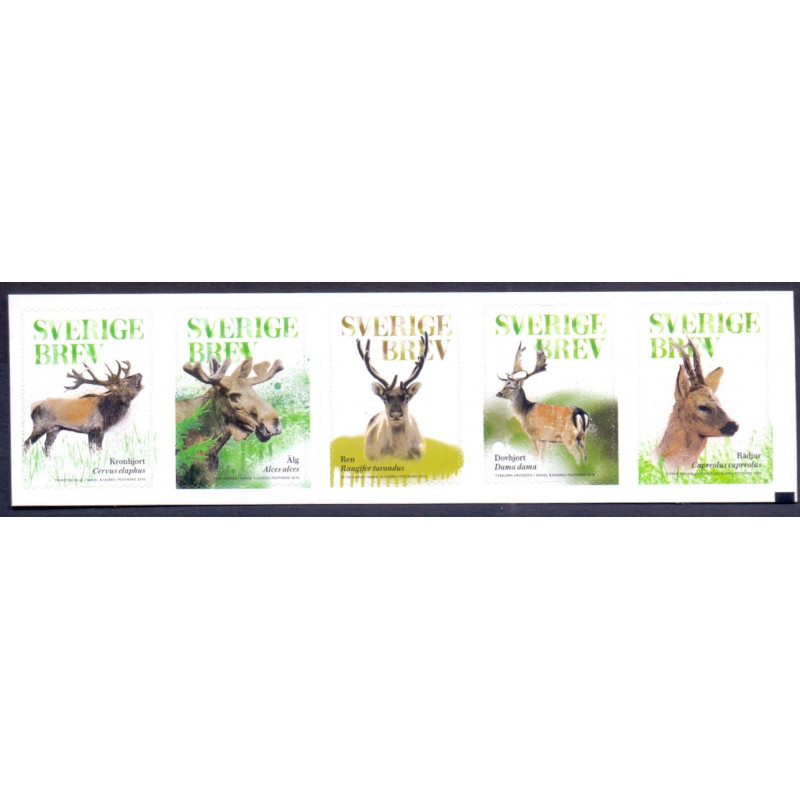 Sverige 2016. Hjorte. AFA nr. 3114-18 **      , stemplet FDC (o)
