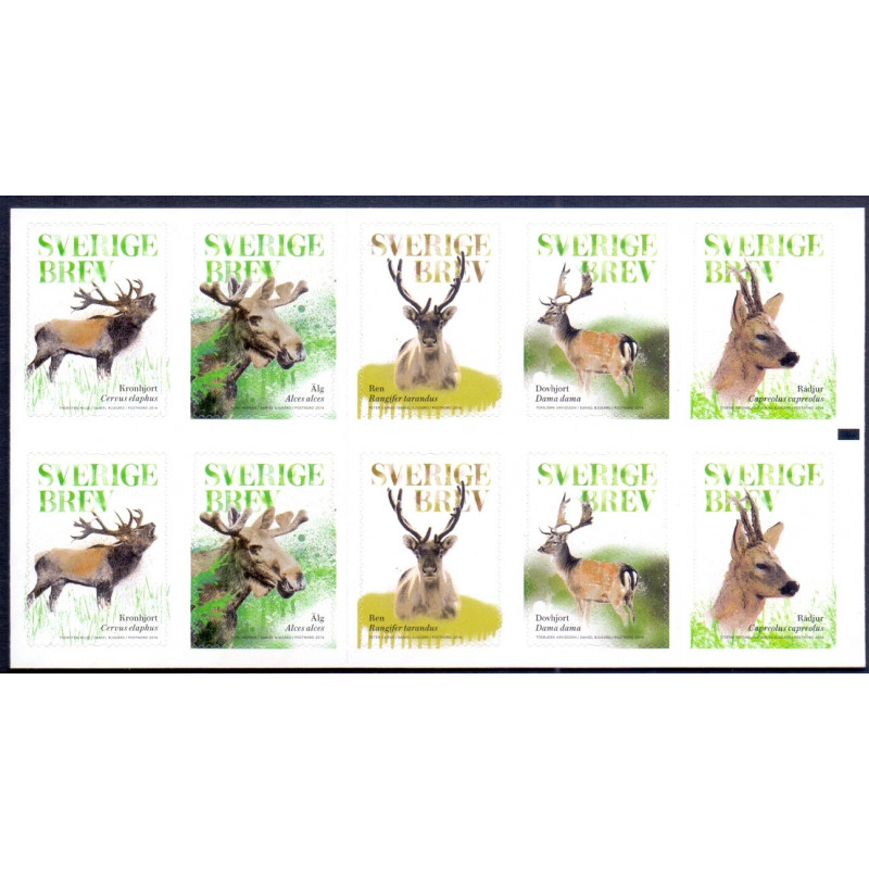 Sverige 2016. Hjorte. AFA nr. 3114-18 **      , stemplet FDC (o)