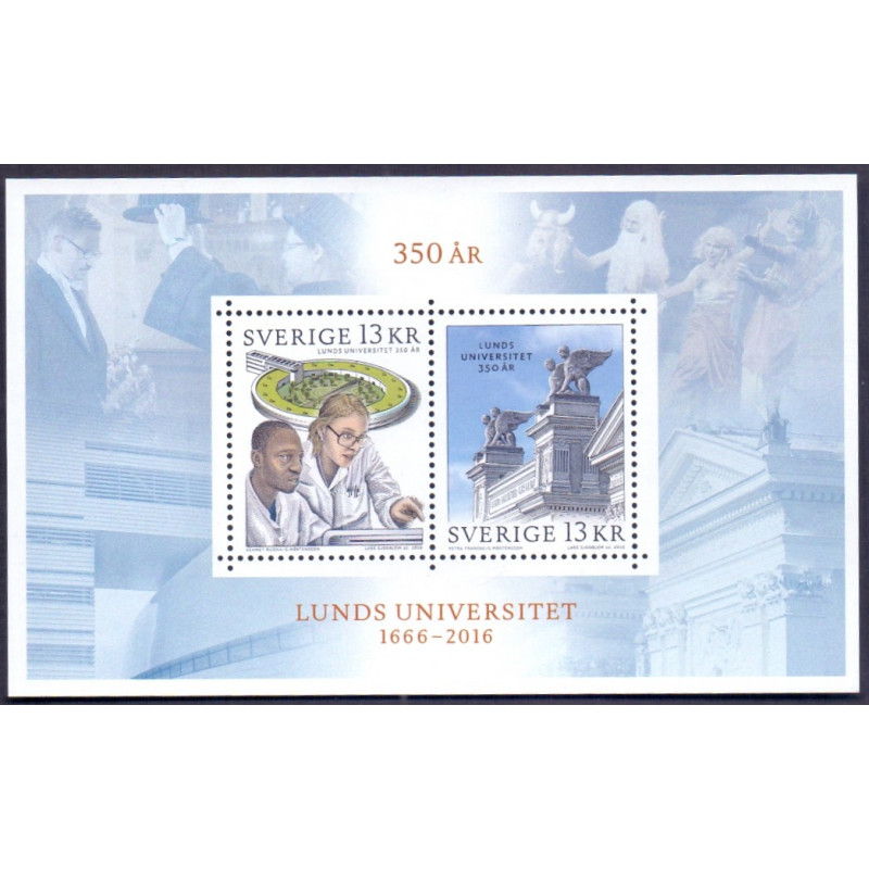 Sverige 2016. Lund Universitet, miniark. AFA nr. 3121 **      , stemplet FDC (o)