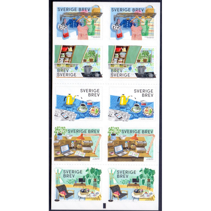 Sverige 2017. Retro, i hæfte. AFA nr. 3122-26 **     , stemplet FDC (o)