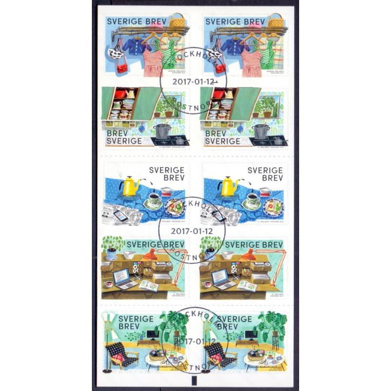 Sverige 2017. Retro, i hæfte. AFA nr. 3122-26 **     , stemplet FDC (o)