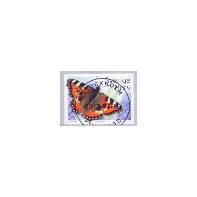 Sverige 2017. Sommerfugl. AFA nr. 3128 **    , stemplet FDC, (o)