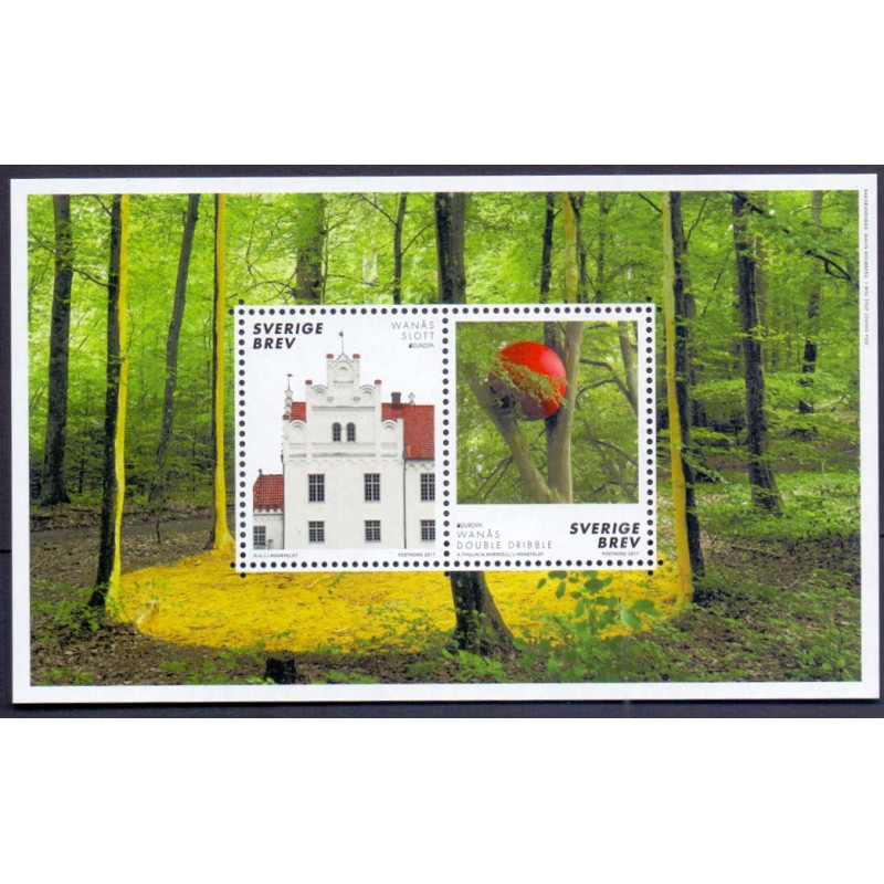 Sverige 2017. Europa Borge og Slotte, miniark. AFA nr. 3136 **    , stemplet FDC, (o)