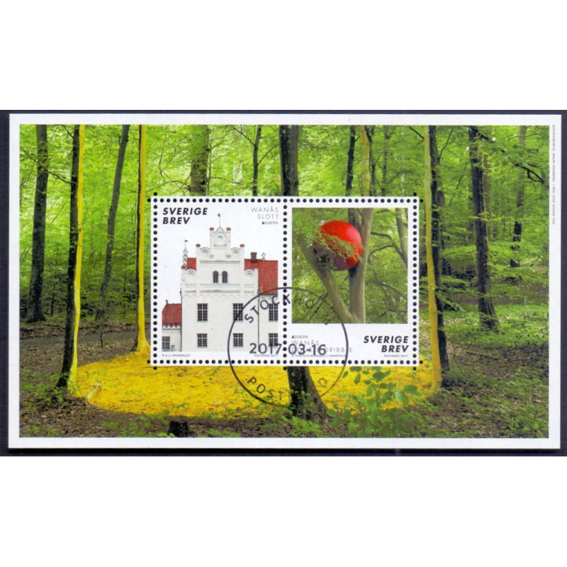 Sverige 2017. Europa Borge og Slotte, miniark. AFA nr. 3136 **    , stemplet FDC, (o)