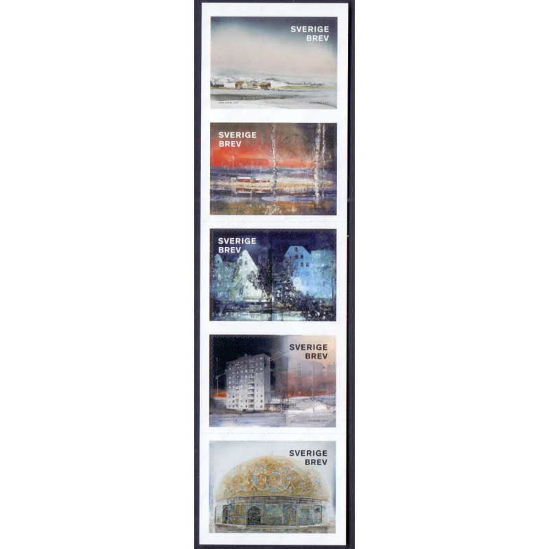Sverige 2017. Lars Lerin. AFA nr. 3156-60 **  , stemplet FDC, (o)