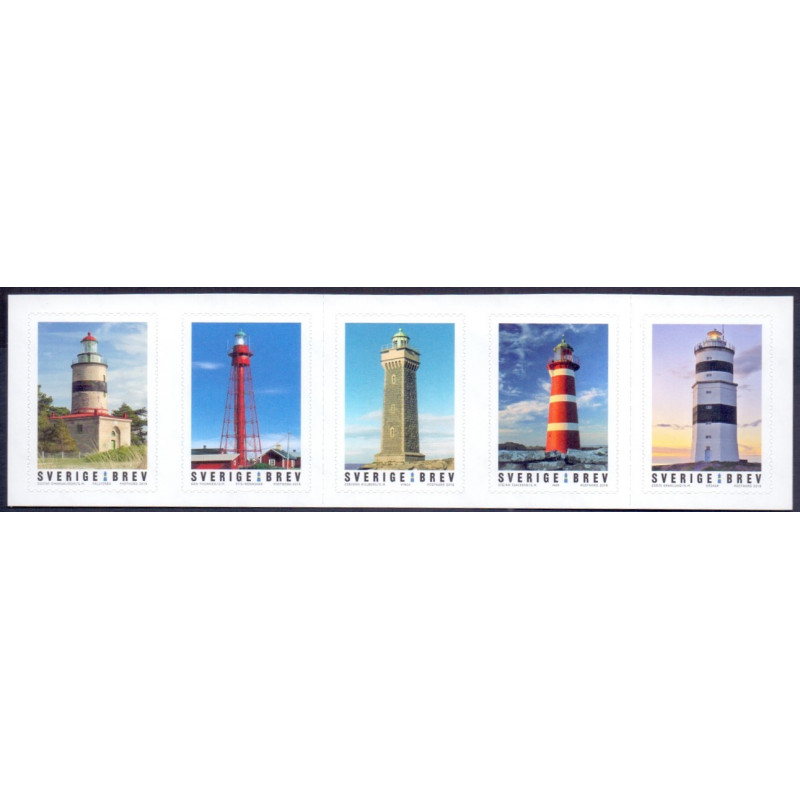Sverige 2018. Fyrtårne. AFA nr. 3178-82 ** , stemplet FDC, (o)