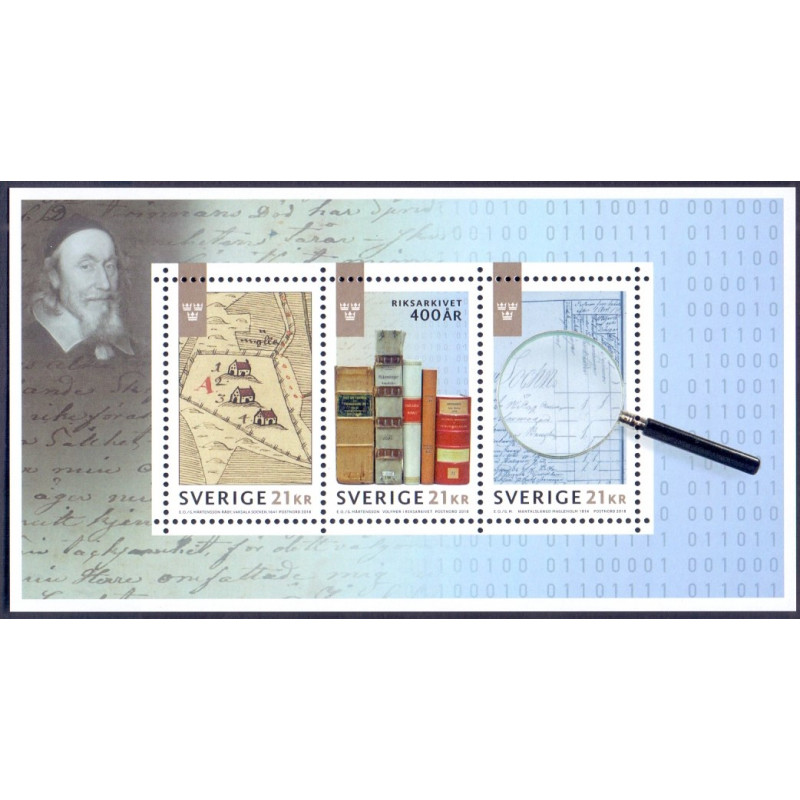 Sverige 2018. 400-året for Rigsarkivet. AFA nr. 3188 **  , stemplet FDC, (o)