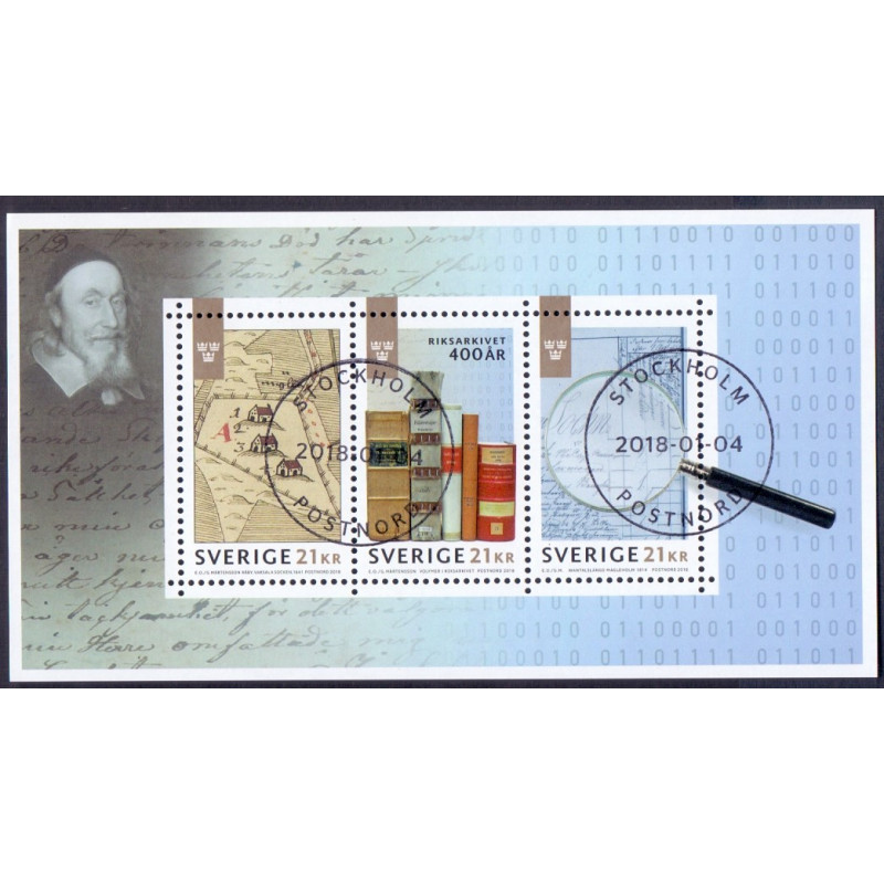 Sverige 2018. 400-året for Rigsarkivet. AFA nr. 3188 **  , stemplet FDC, (o)