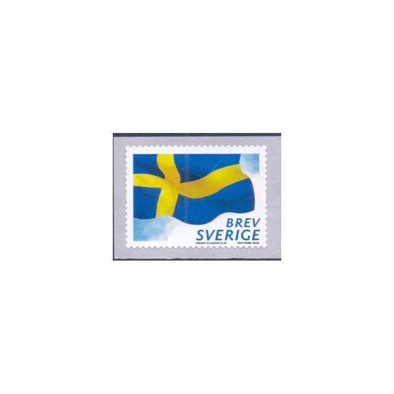 Sverige 2018. Sveriges Flag. AFA nr. 3205E **  , stemplet FDC, (o)