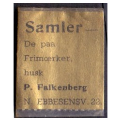 Frimærkepenge 1 Øre. "Samler De paa Frimærker? "