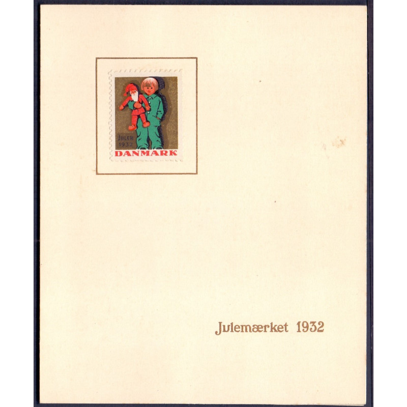 1932 Julemærke årsmappe med indsat blok