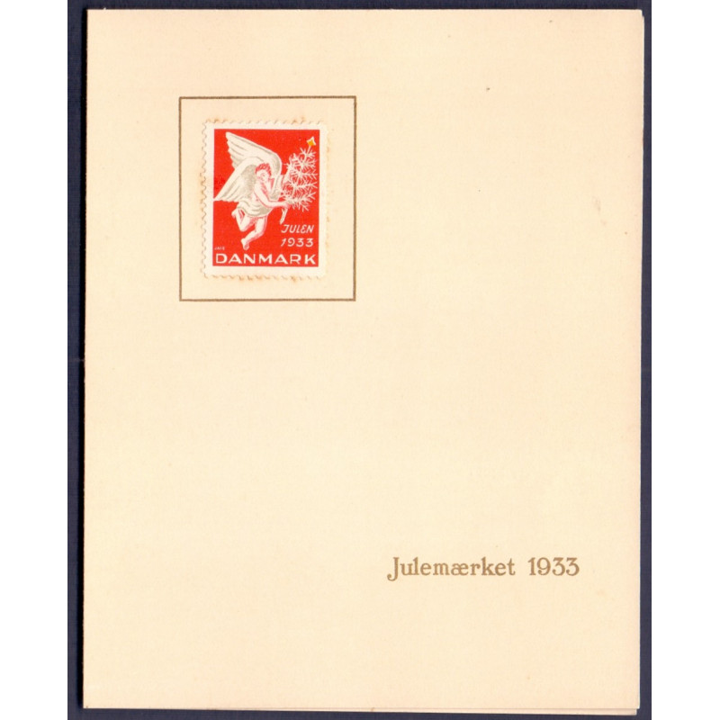 Julemærke årsmappe med indsat blok 1933
