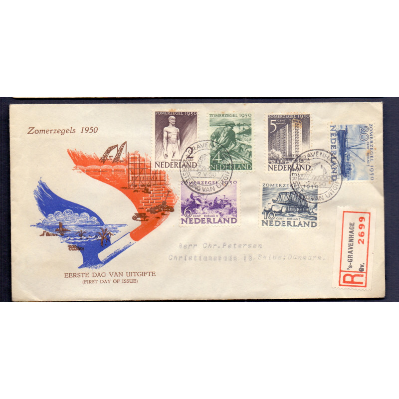 Nederland 1950. FDC GRAVENHAGEN -2 V 50 AFA nr 551-56