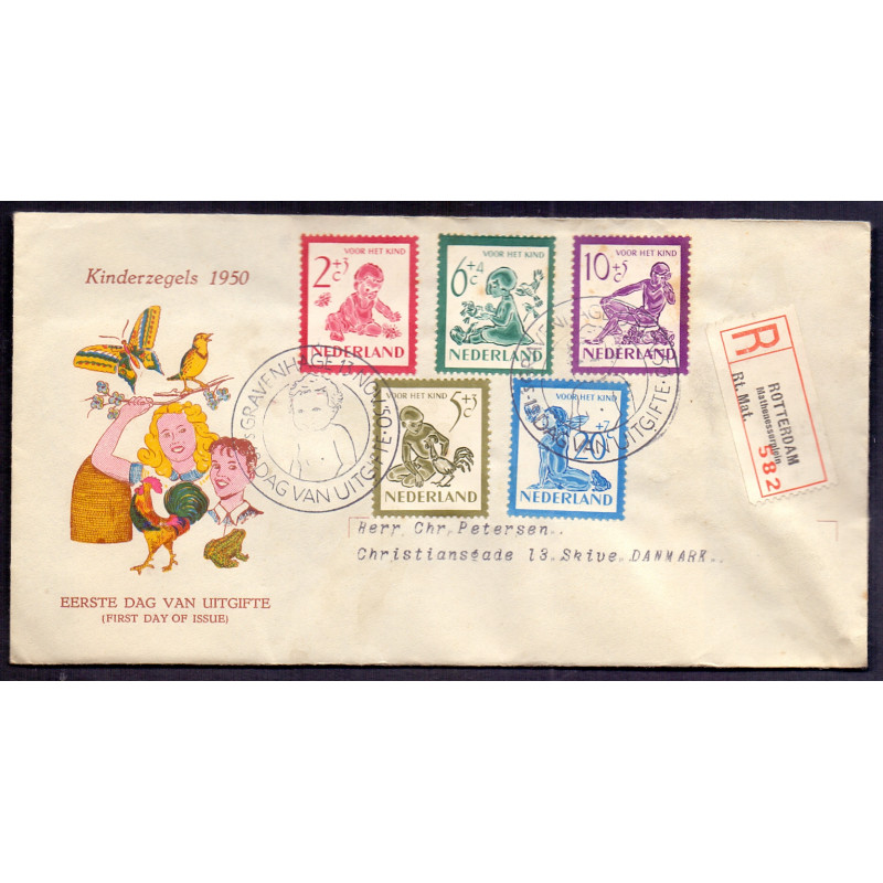 Nederland 1950. FDC GRAVENHAGEN 3 October 1950 E3 AFA nr 563-64