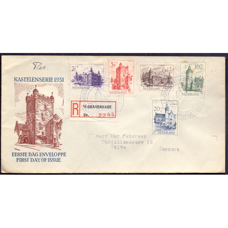 Nederland 1951. FDC GRAVENHAGEN 15 MEI1951 E5 AFA 570-74