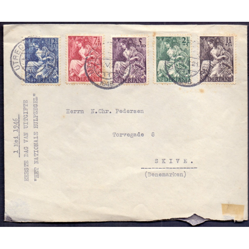 Nederland 1946. FDC  1 V 1946 AFA nr 457-61