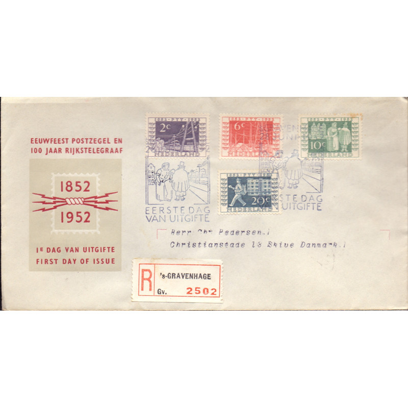 Nederland 1952. FDC GRAVENHAGEN 28 JUNI 1952 E10 AFA nr 593-96